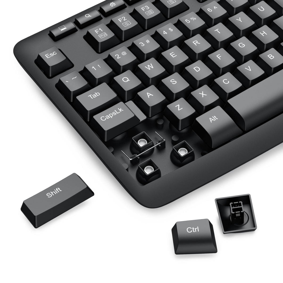 Image 7 for Redragon BK-7367 Full-size Ergonomic Wireless Membrane Office Keyboard - Black