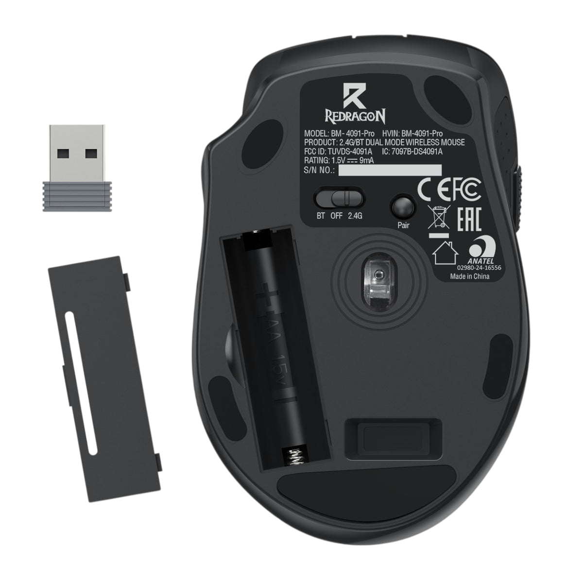 Image 6 for Redragon BM-4091 PRO 4000 DPI Dual Mode Wireless Office Mouse