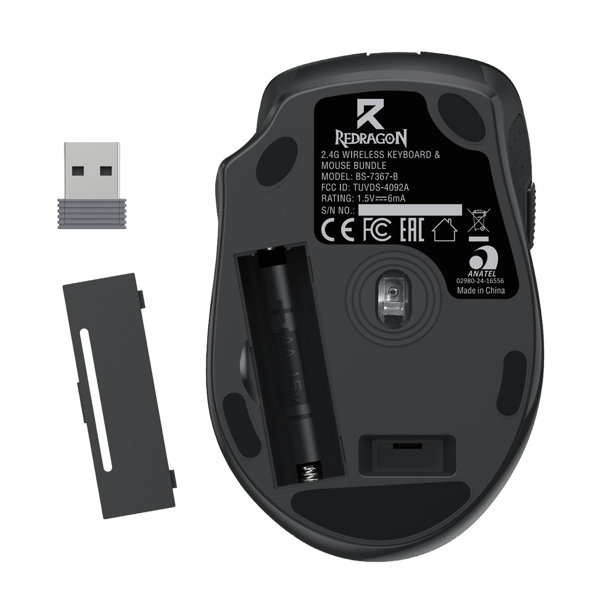 Image 5 for Redragon BS-7367-B Wireless Office Keyboard and Mouse Combo - Black