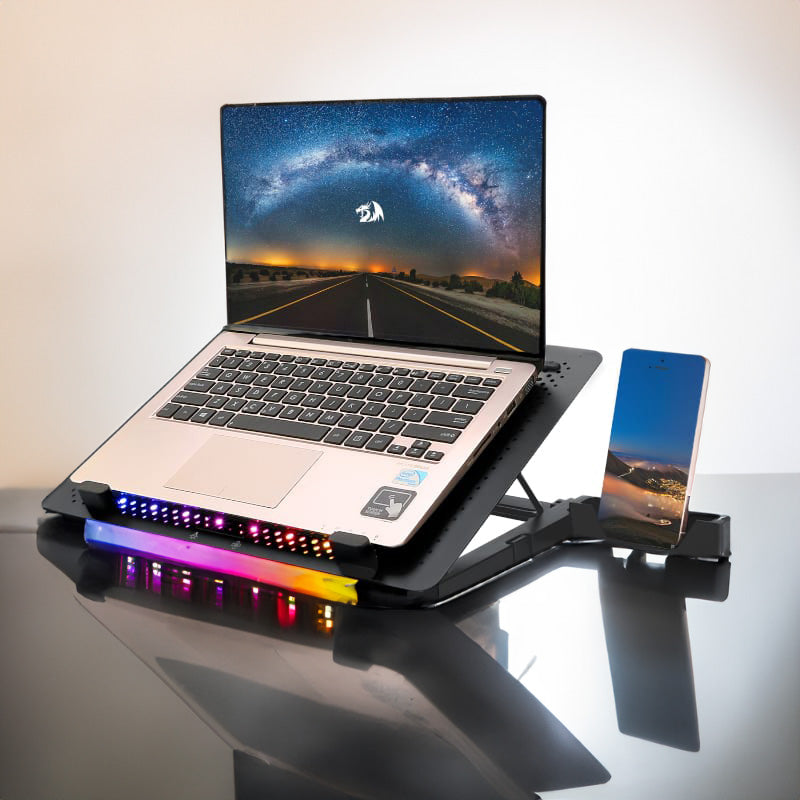 Image 6 for REDRAGON Dual USB 5 Fan RGB Gaming Notebook Stand