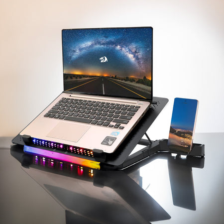 Image 6 for REDRAGON Dual USB 5 Fan RGB Gaming Notebook Stand