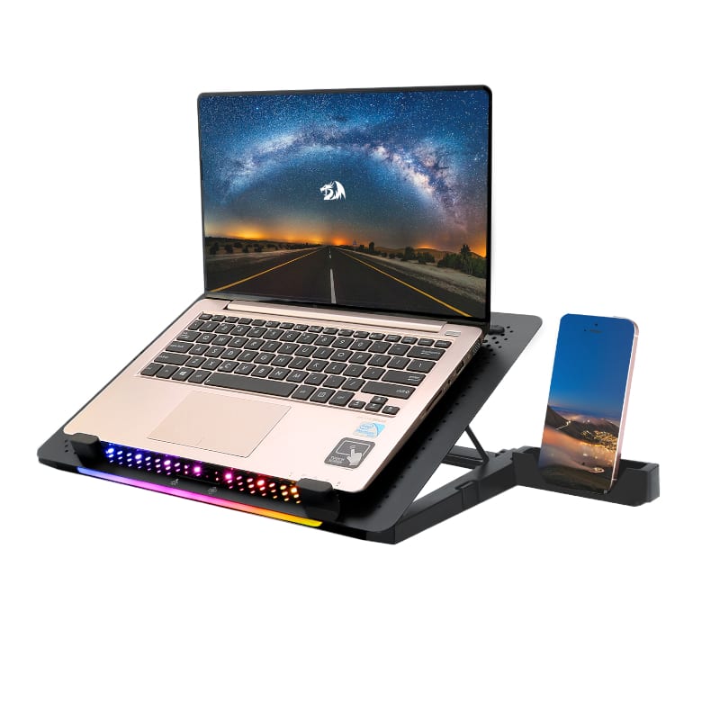 Image 5 for REDRAGON Dual USB 5 Fan RGB Gaming Notebook Stand