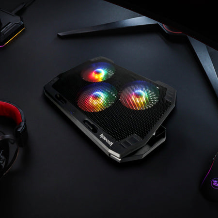 Image 5 for REDRAGON Dual USB 3 Fan RGB Gaming Notebook Stand