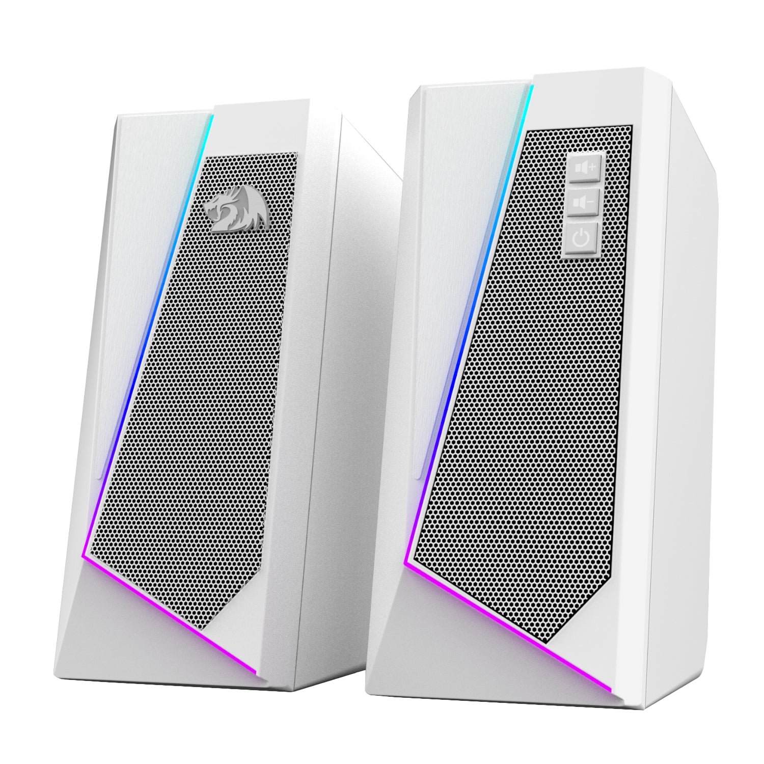 Image 1 for Redragon GS20W ANVIL 3W 2.0 RGB Stereo Desktop PC Speakers - White