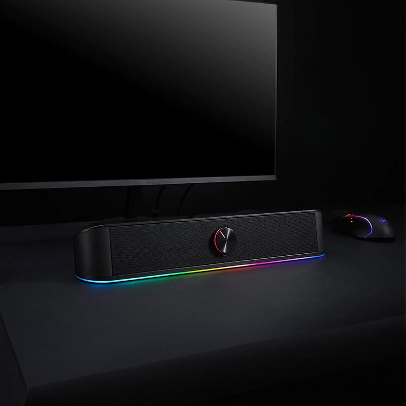 Image 6 for REDRAGON 2.0 Sound Bar ADIEMUS 2 x 3W RGB USB|Aux PC Gaming Speaker - Black