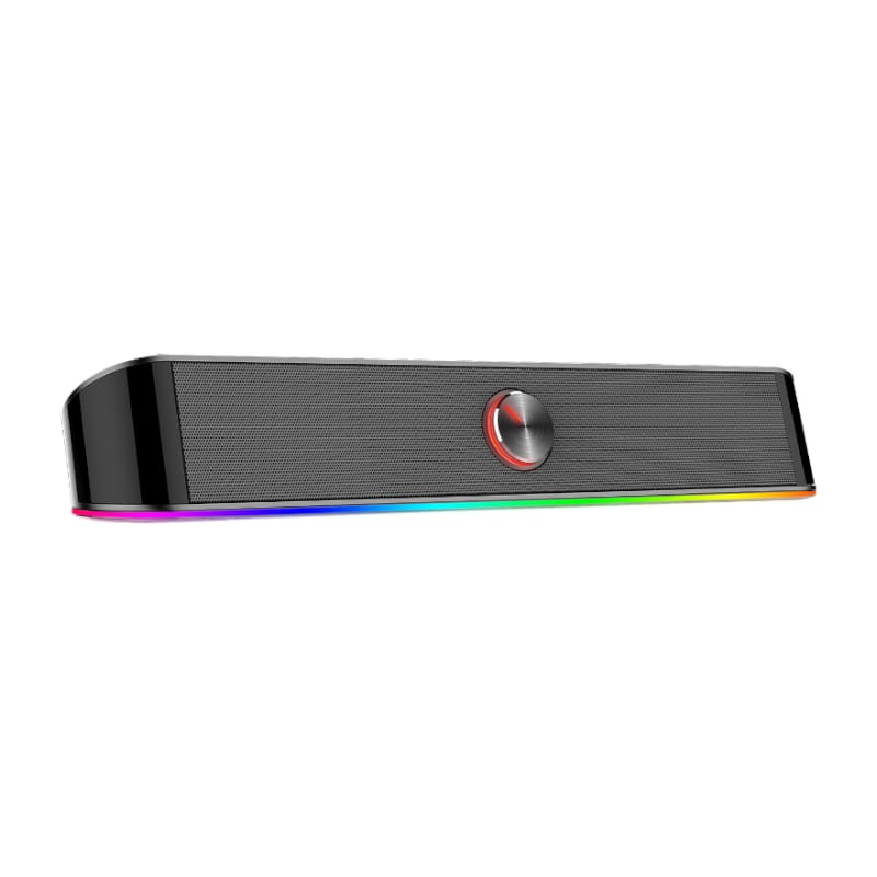 Image 1 for REDRAGON 2.0 Sound Bar ADIEMUS 2 x 3W RGB USB|Aux PC Gaming Speaker - Black