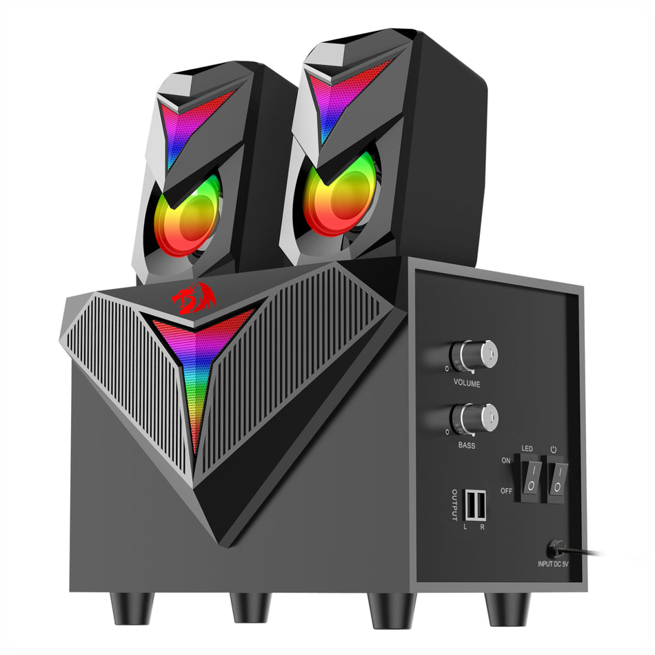 Image 1 for REDRAGON 2.1 Satellite Speaker TOCCATA RGB 11W Gaming Speaker - Black
