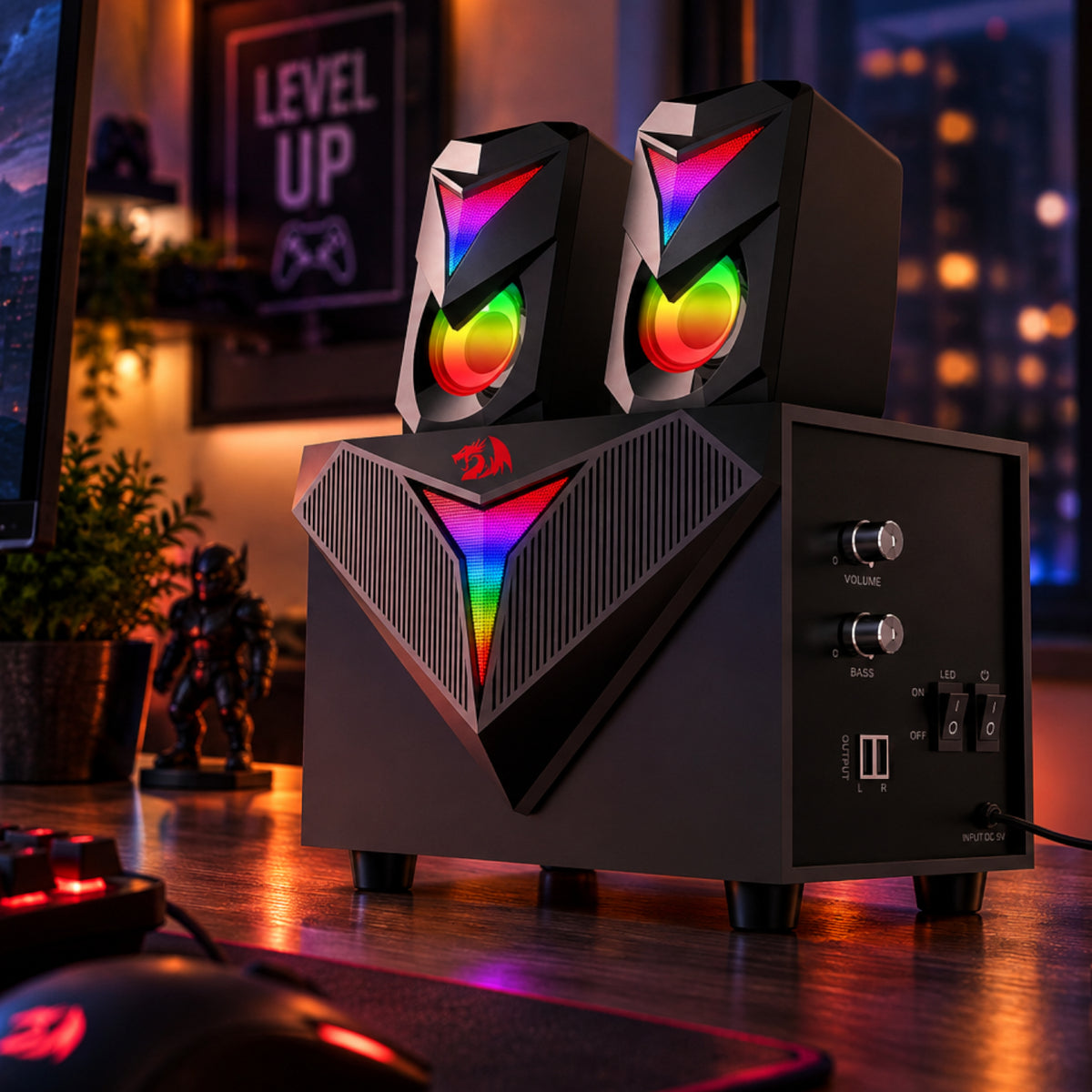 Image 7 for REDRAGON 2.1 Satellite Speaker TOCCATA RGB 11W Gaming Speaker - Black