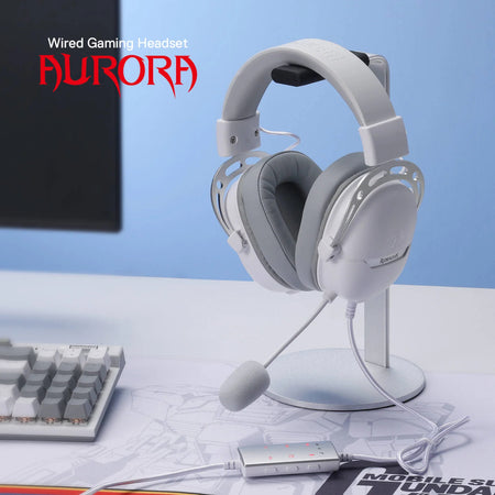 Image 2 for REDRAGON Over-Ear AURORA Gaming Headset - White