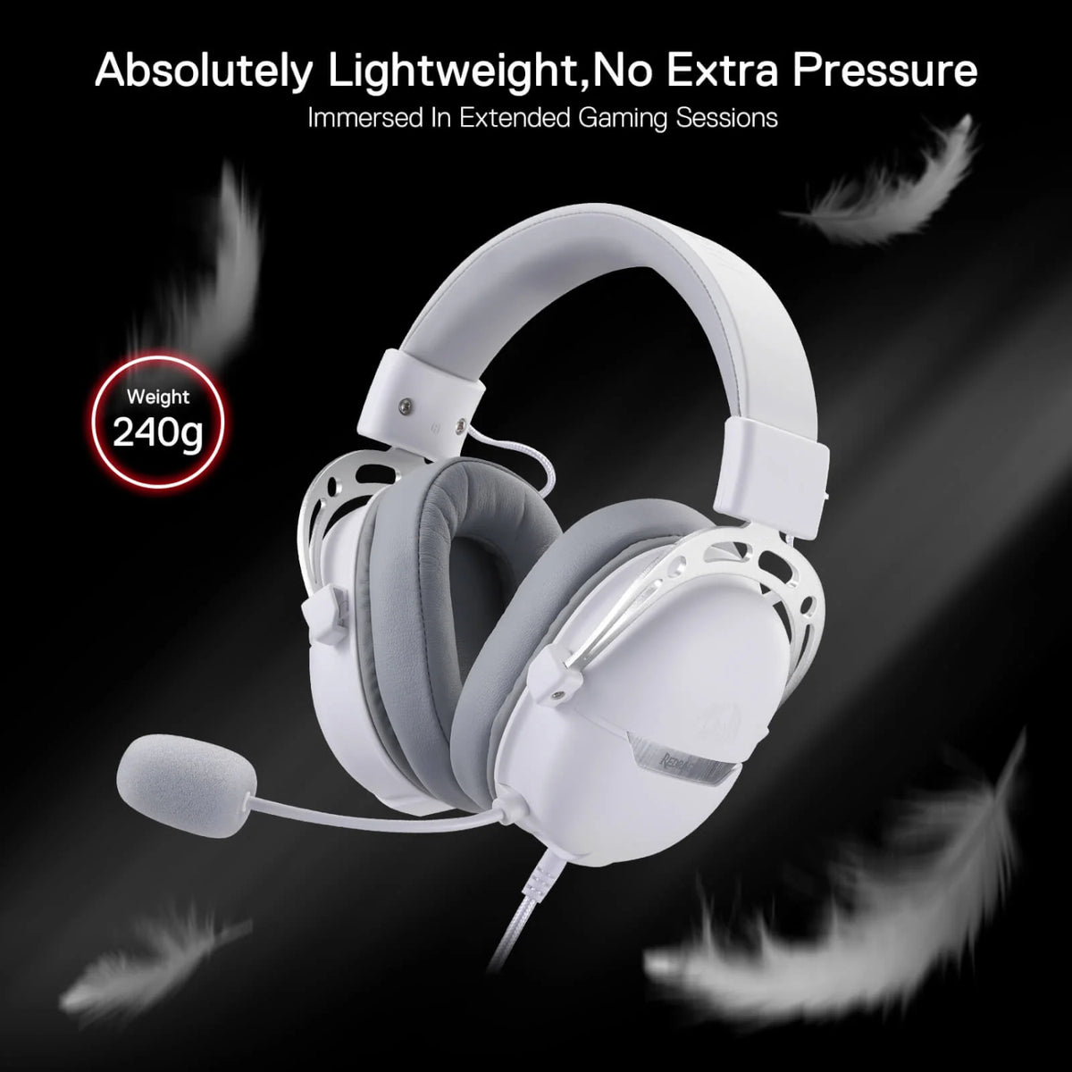 Image 3 for REDRAGON Over-Ear AURORA Gaming Headset - White
