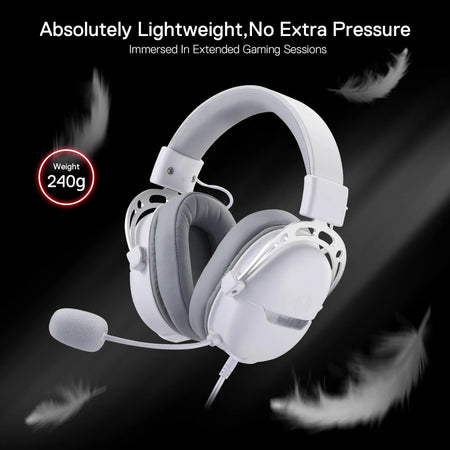 Image 3 for REDRAGON Over-Ear AURORA Gaming Headset - White