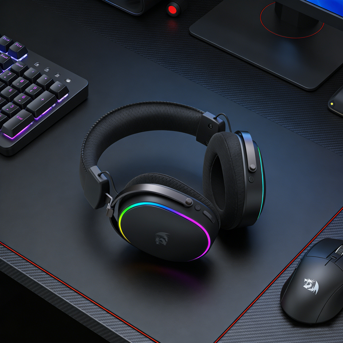 Image 7 for Redragon FURY WRS Over-Ear Wireless Gaming Headset - Black