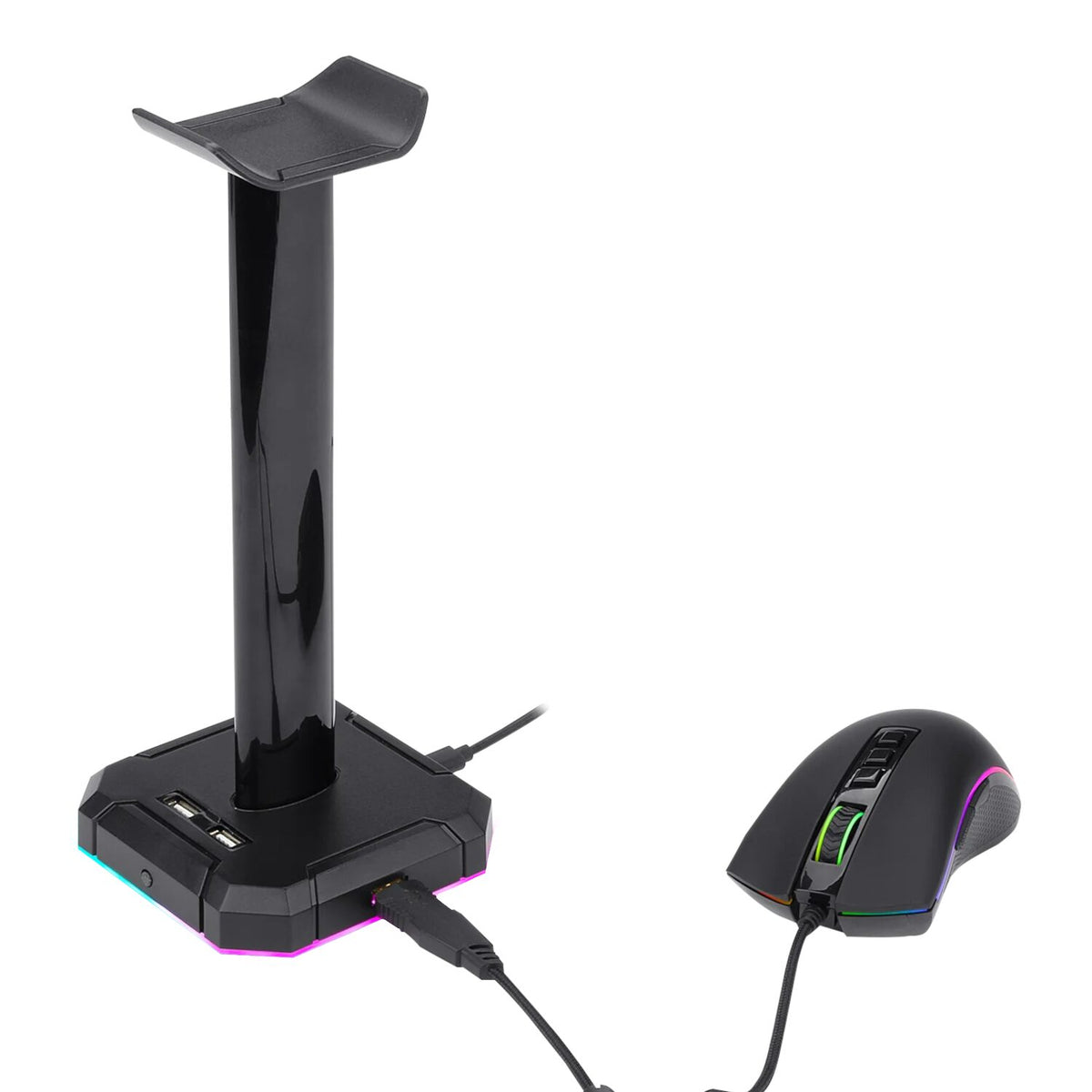 Image 1 for Redragon HA300 Scepter Pro RGB Headset Stand with USB Hub (4 x USB 2.0, RGB Lighting)