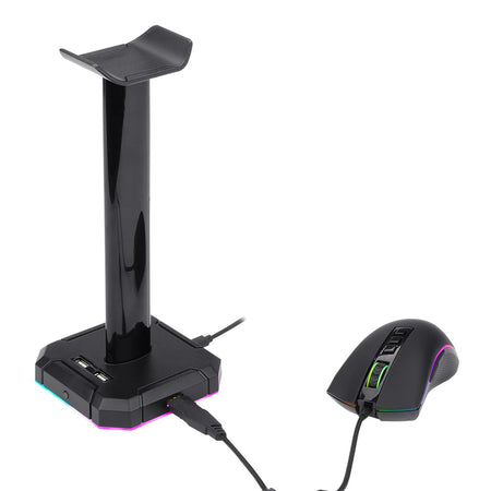 Image 1 for Redragon HA300 Scepter Pro RGB Headset Stand with USB Hub (4 x USB 2.0, RGB Lighting)