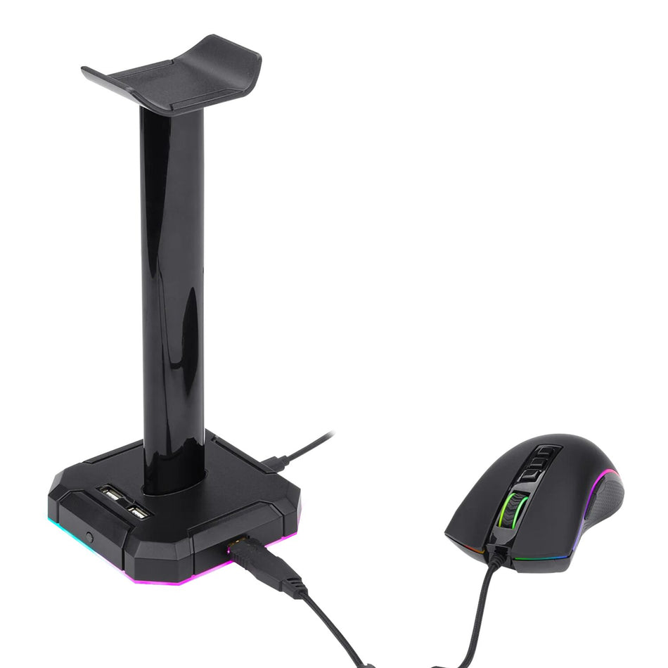 Image 1 for Redragon HA300 Scepter Pro RGB Headset Stand with USB Hub (4 x USB 2.0, RGB Lighting)