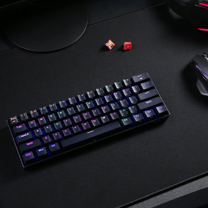 Image 5 for REDRAGON DRACONIC PRO Mechanical 61 Key|Bluetooth 5.0|RGB 9 Colour Modes|Rechargable Battery|Type-C Charging Cable Gaming Keyboard - Black