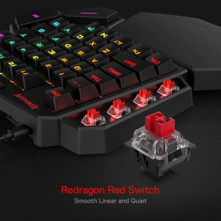 Image 5 for REDRAGON Diti Elite Pro One-Handed RGB Wireless Mechanical Gaming Keyboard - Black