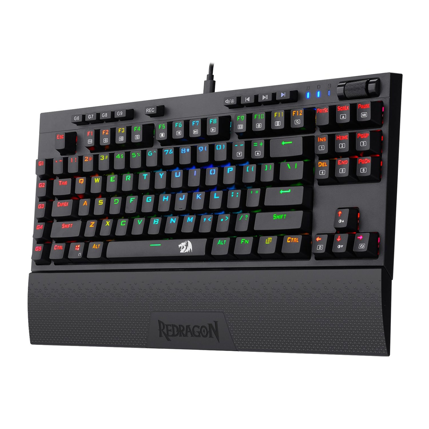 Image 2 for Redragon K588 RGB Pro BROADSWORD TKL Mechanical Wired Gaming Keyboard - Black