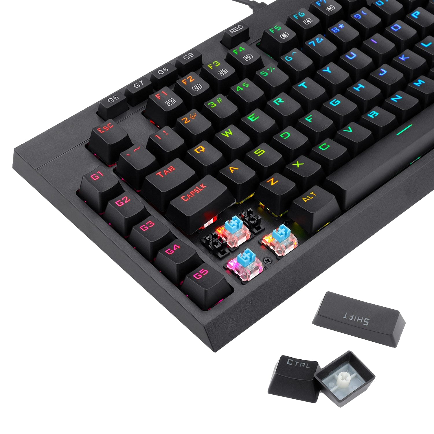 Image 6 for Redragon K588 RGB Pro BROADSWORD TKL Mechanical Wired Gaming Keyboard - Black