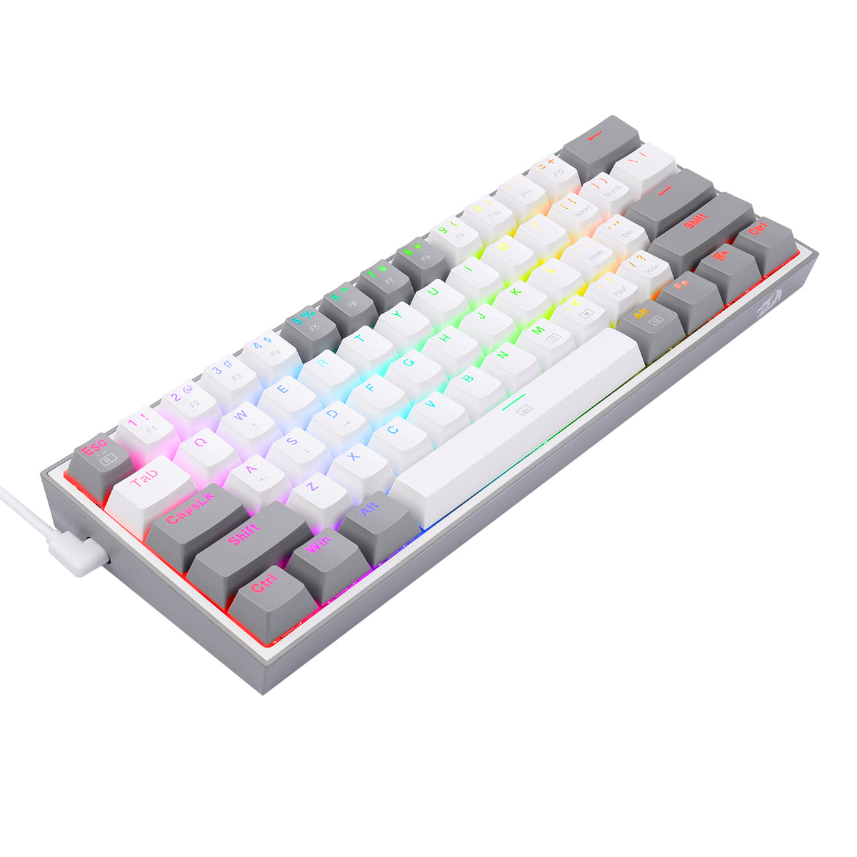 Image 4 for Redragon K617 FIZZ 60% Wired RGB Gaming Keyboard - White/Grey