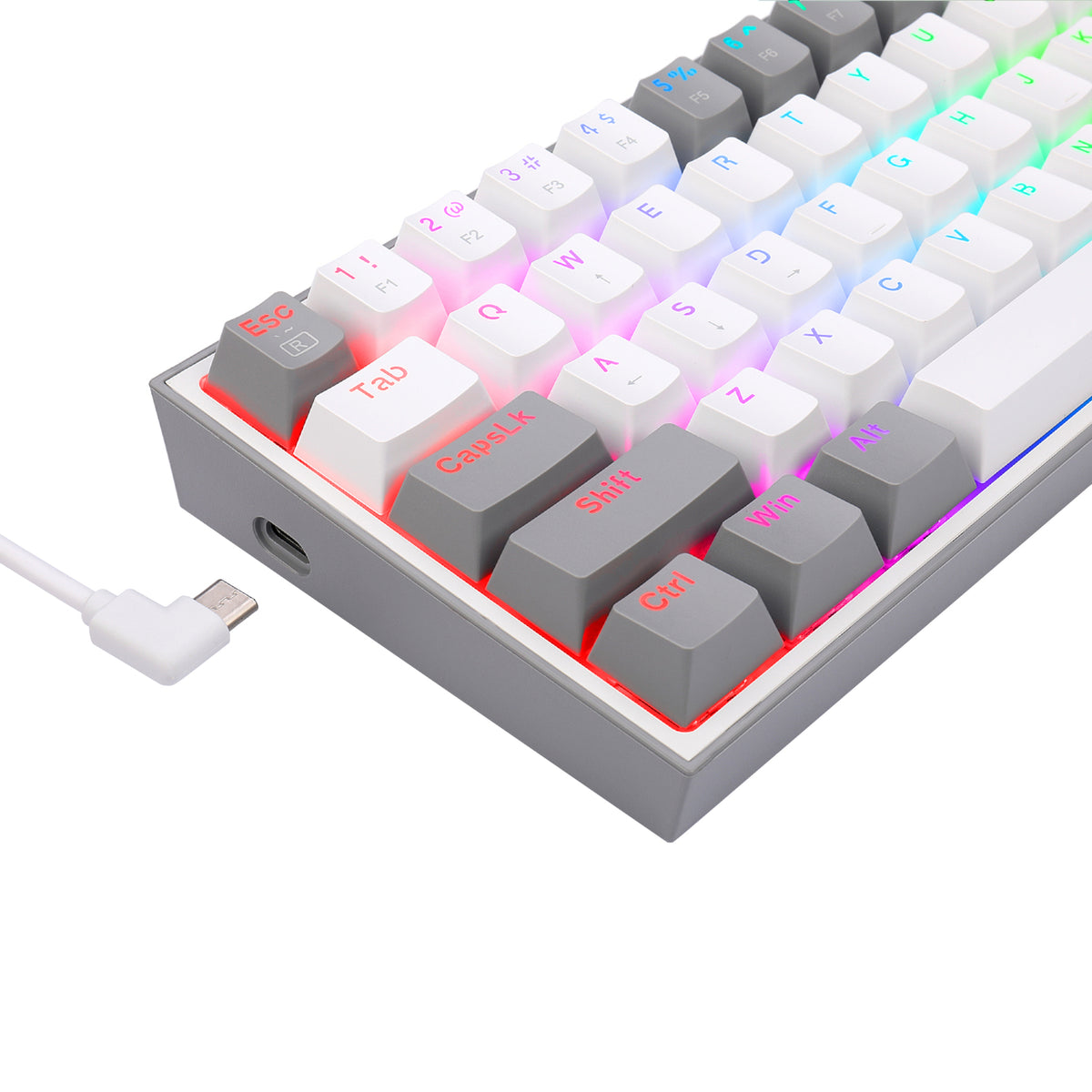 Image 6 for Redragon K617 FIZZ 60% Wired RGB Gaming Keyboard - White/Grey