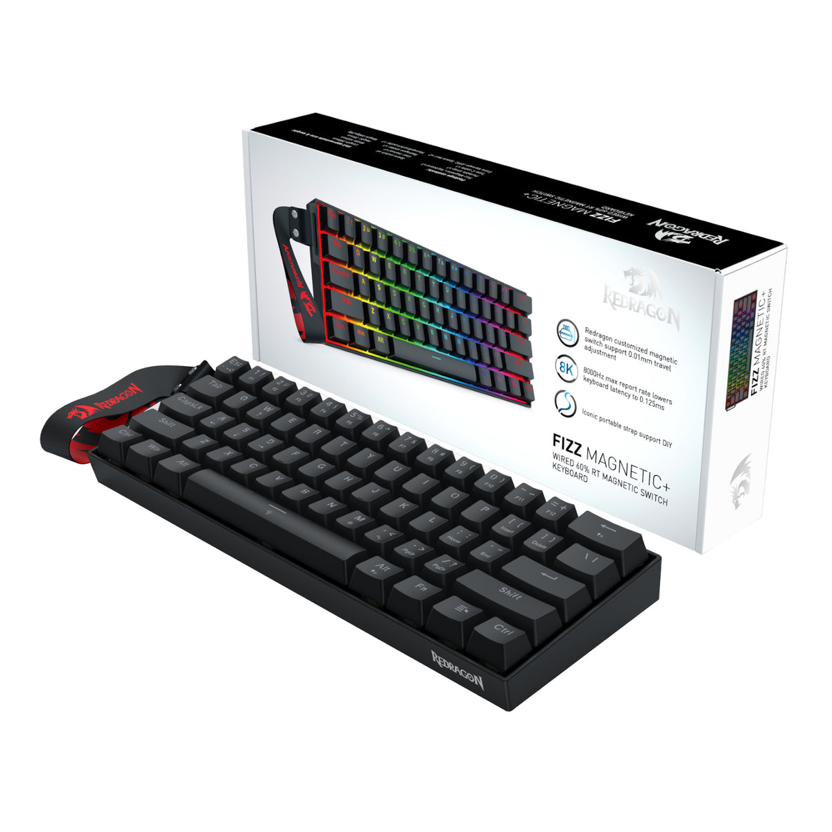 Image 5 for Redragon FIZZ Magnetic Plus 60% RGB Gaming Keyboard - Black