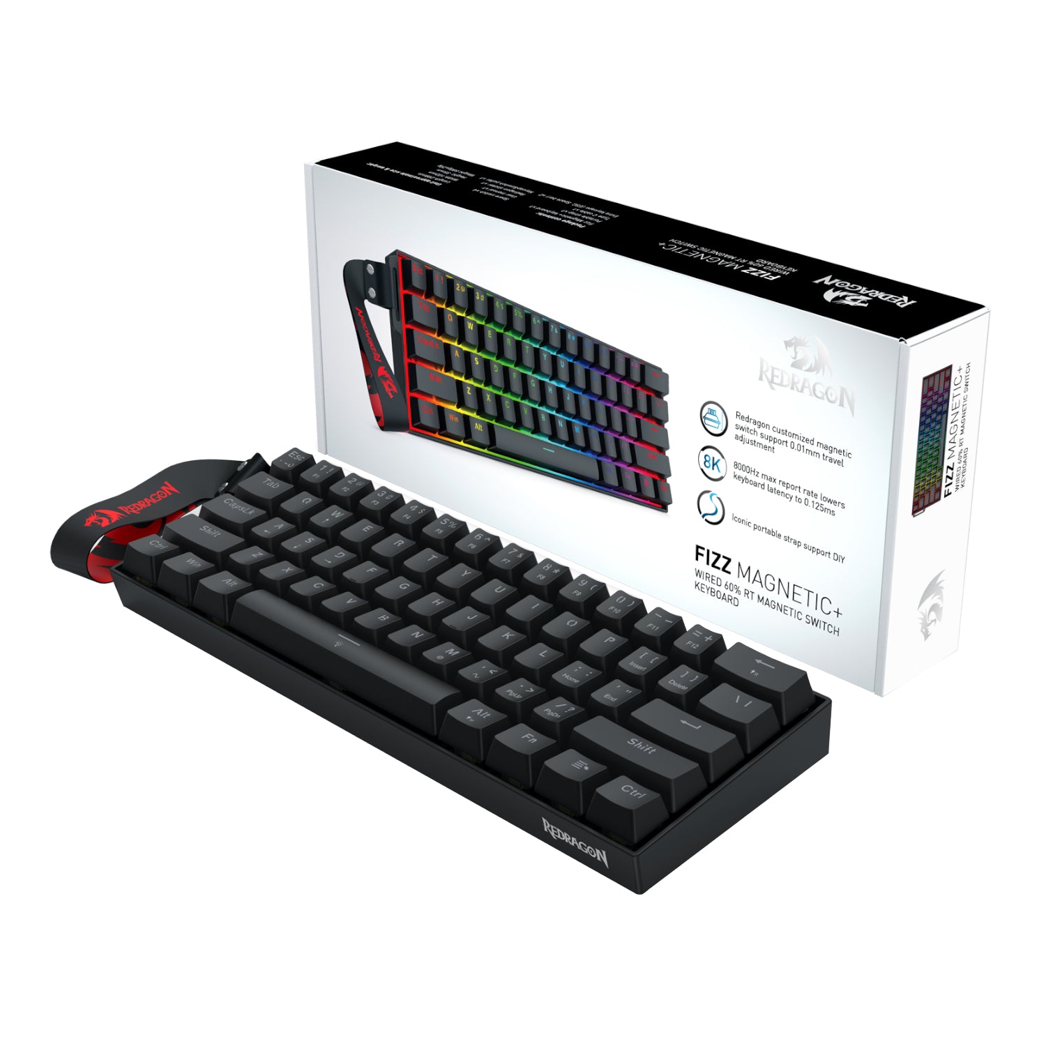Image 5 for Redragon FIZZ Magnetic Plus 60% RGB Gaming Keyboard - Black