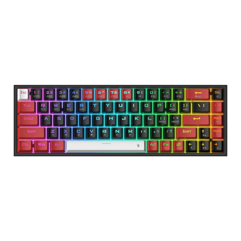 Image 1 for REDRAGON Castor Pro 68Key Wireless Red|Black|White KeyCap Bluetooth RGB Red Switch - Black|Red