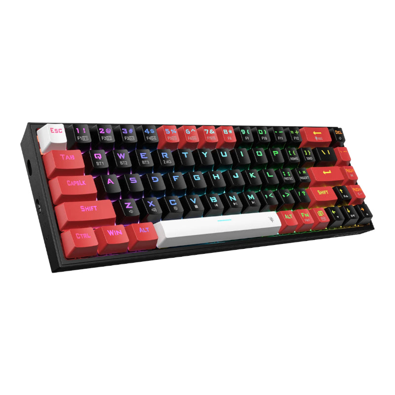 Image 2 for REDRAGON Castor Pro 68Key Wireless Red|Black|White KeyCap Bluetooth RGB Red Switch - Black|Red