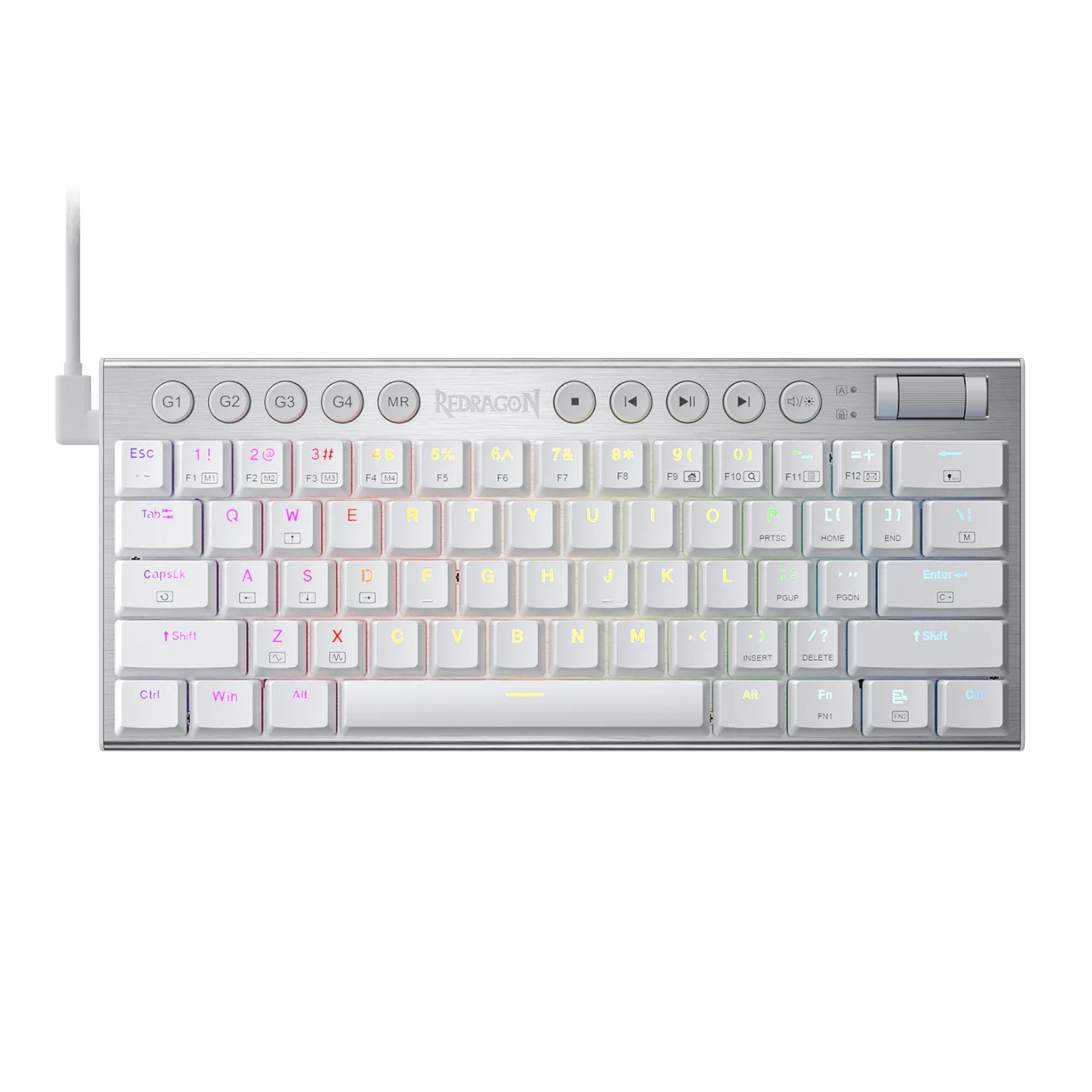 Image 1 for Redragon K632 HORUS Mini 60% RGB Wired Gaming Keyboard – White