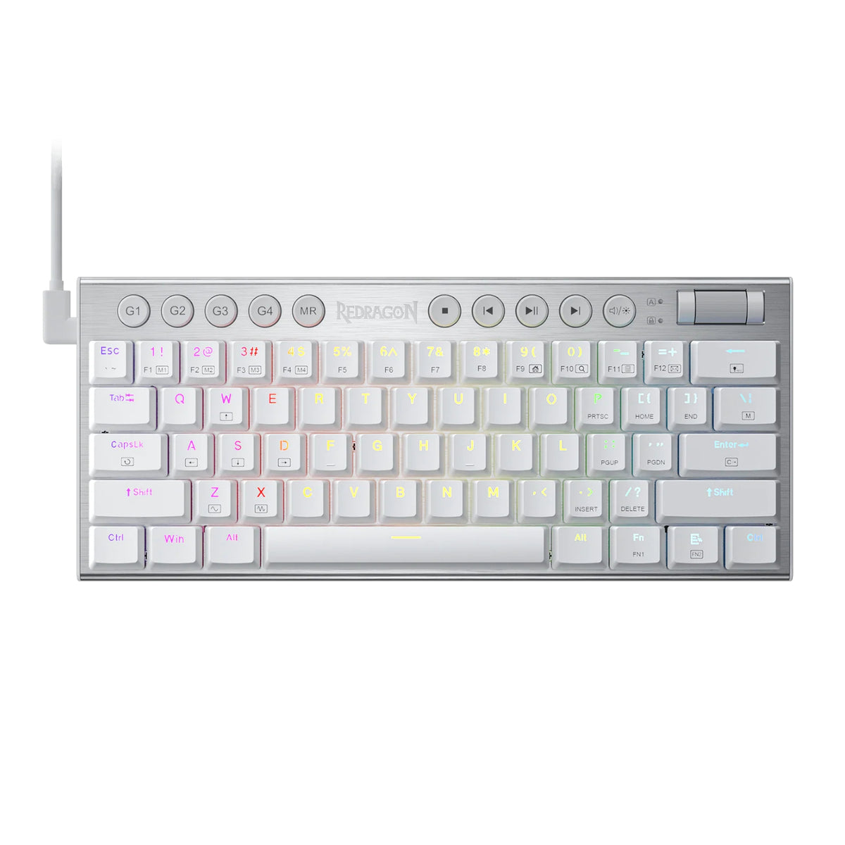 Image 1 for Redragon K632 HORUS Mini 60% RGB Wired Gaming Keyboard – White