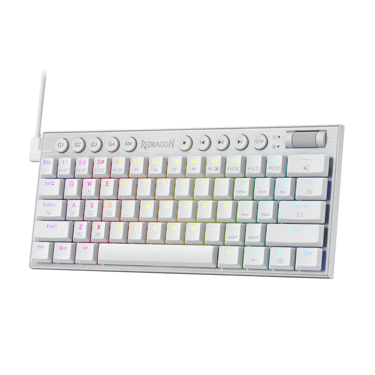 Image 2 for Redragon K632 HORUS Mini 60% RGB Wired Gaming Keyboard – White