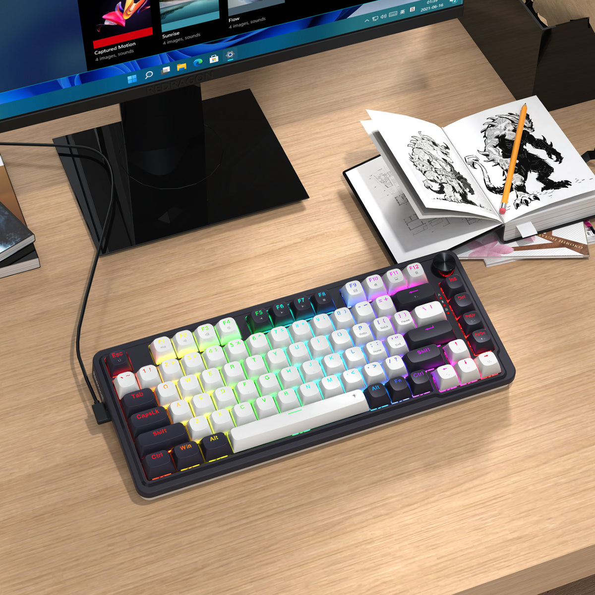 Image 6 for Redragon K673 UCAL 75% Magnetic Ultramag Switch Wired Keyboard - Black