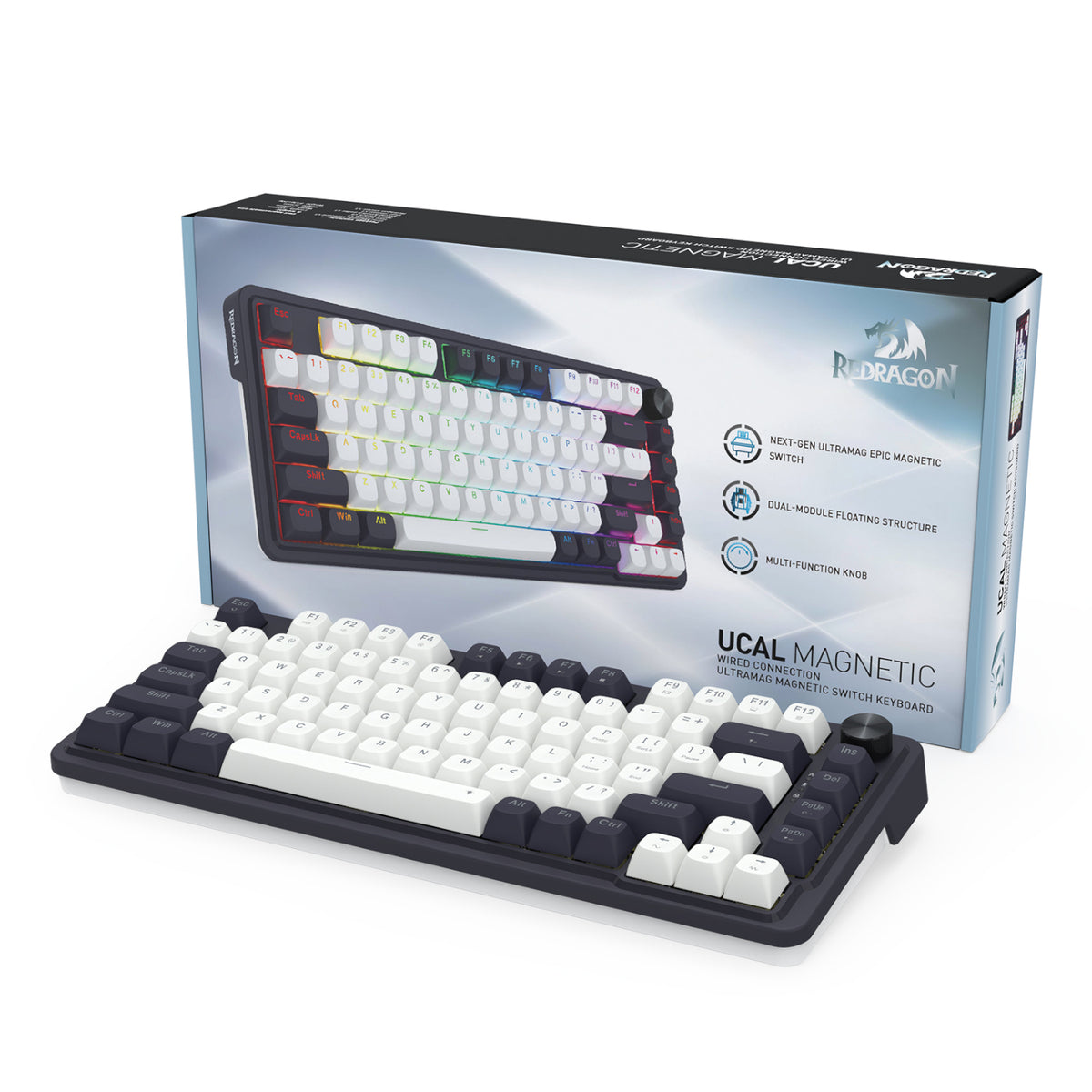 Image 7 for Redragon K673 UCAL 75% Magnetic Ultramag Switch Wired Keyboard - Black