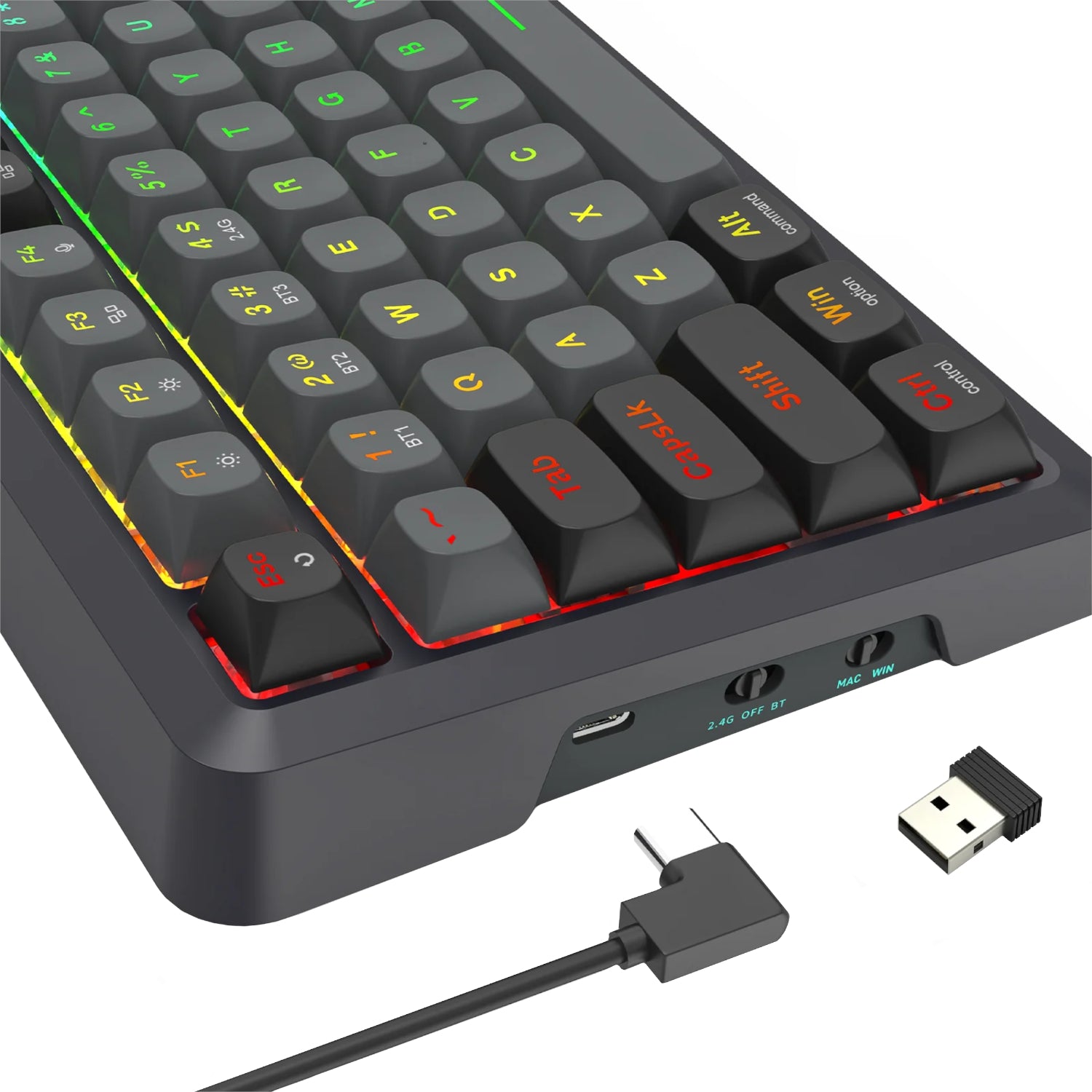 Image 6 for Redragon BRAGI PRO K688 98+1 Gasket Wireless Mechanical Keyboard (Triple Mode, RGB, Hot-Swappable, Cream Linear Switches)