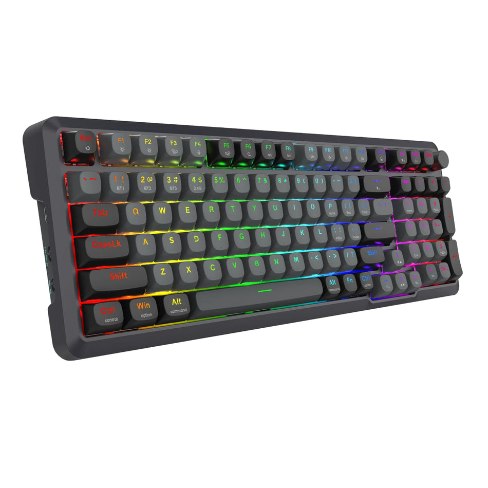 Image 2 for Redragon BRAGI PRO K688 98+1 Gasket Wireless Mechanical Keyboard (Triple Mode, RGB, Hot-Swappable, Cream Linear Switches)