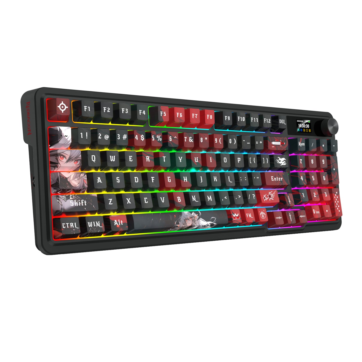 Image 1 for Redragon K719AK ARTEMIS PRO RGB Wireless LCD Mechanical Gaming Keyboard (Anime Edition)