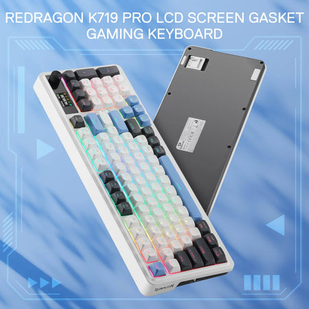 Image 4 for Redragon K719WGB GALATIN RGB PRO Full sized Wireless Gaming Keyboard - White
