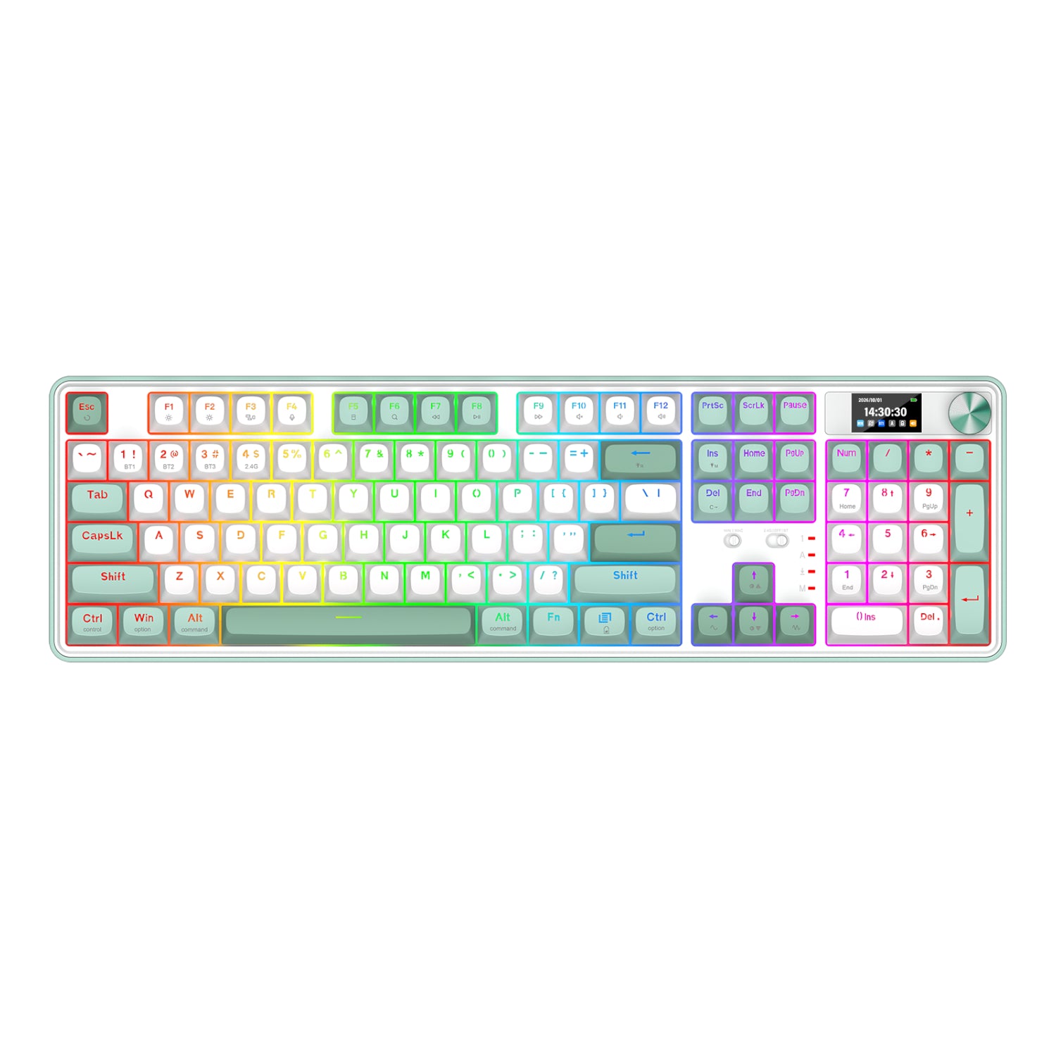 Image 2 for Redragon WYVERN K761 Pro Full-size RGB Wireless Mechanical Gaming Keyboard - White/Green