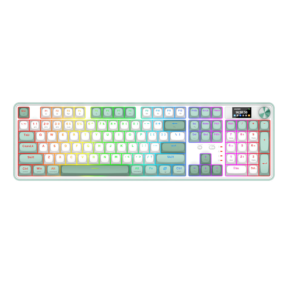 Image 2 for Redragon WYVERN K761 Pro Full-size RGB Wireless Mechanical Gaming Keyboard - White/Green