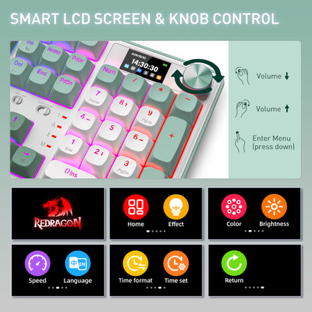 Image 8 for Redragon WYVERN K761 Pro Full-size RGB Wireless Mechanical Gaming Keyboard - White/Green