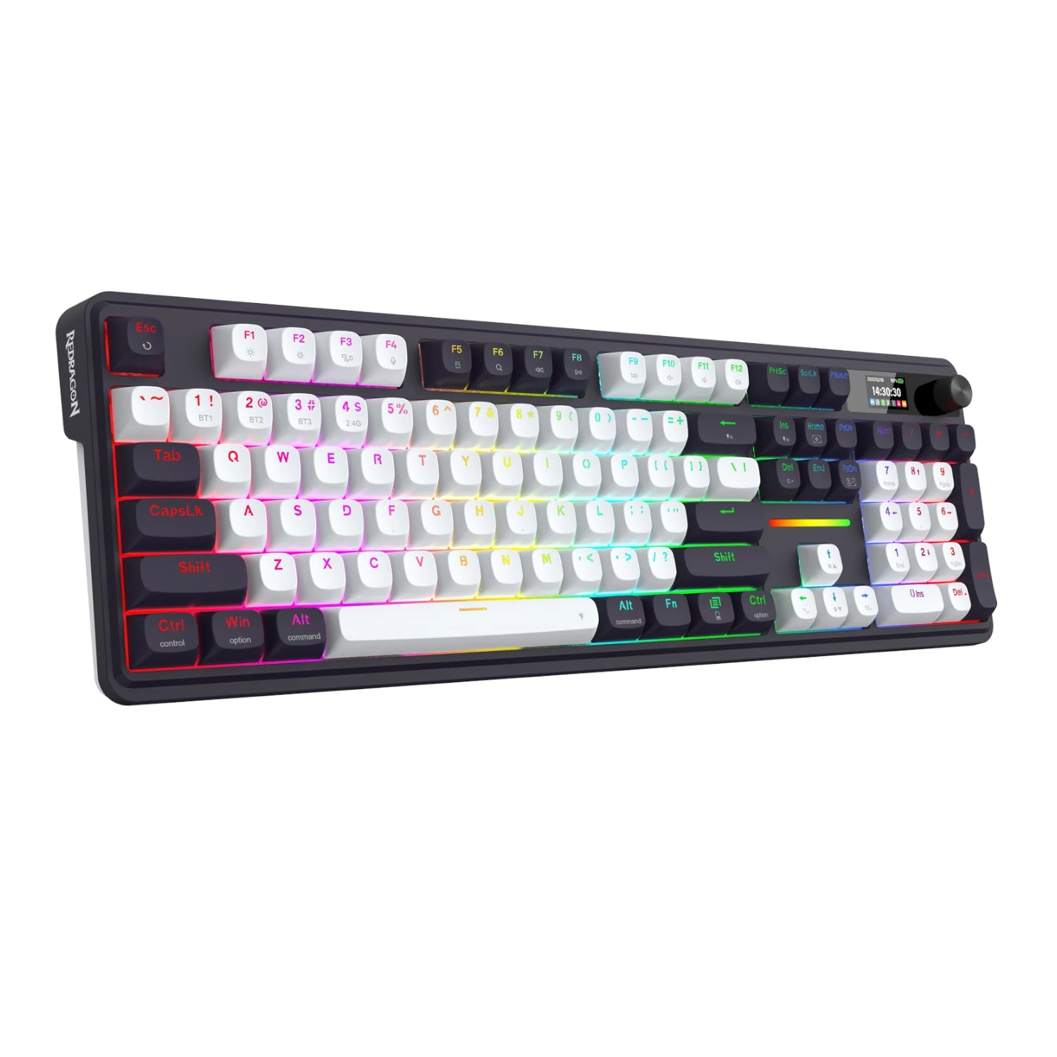 Image 1 for Redragon K762WB-RGB-PRO LCD Full-size Gasket Mechanical Keyboard - Black