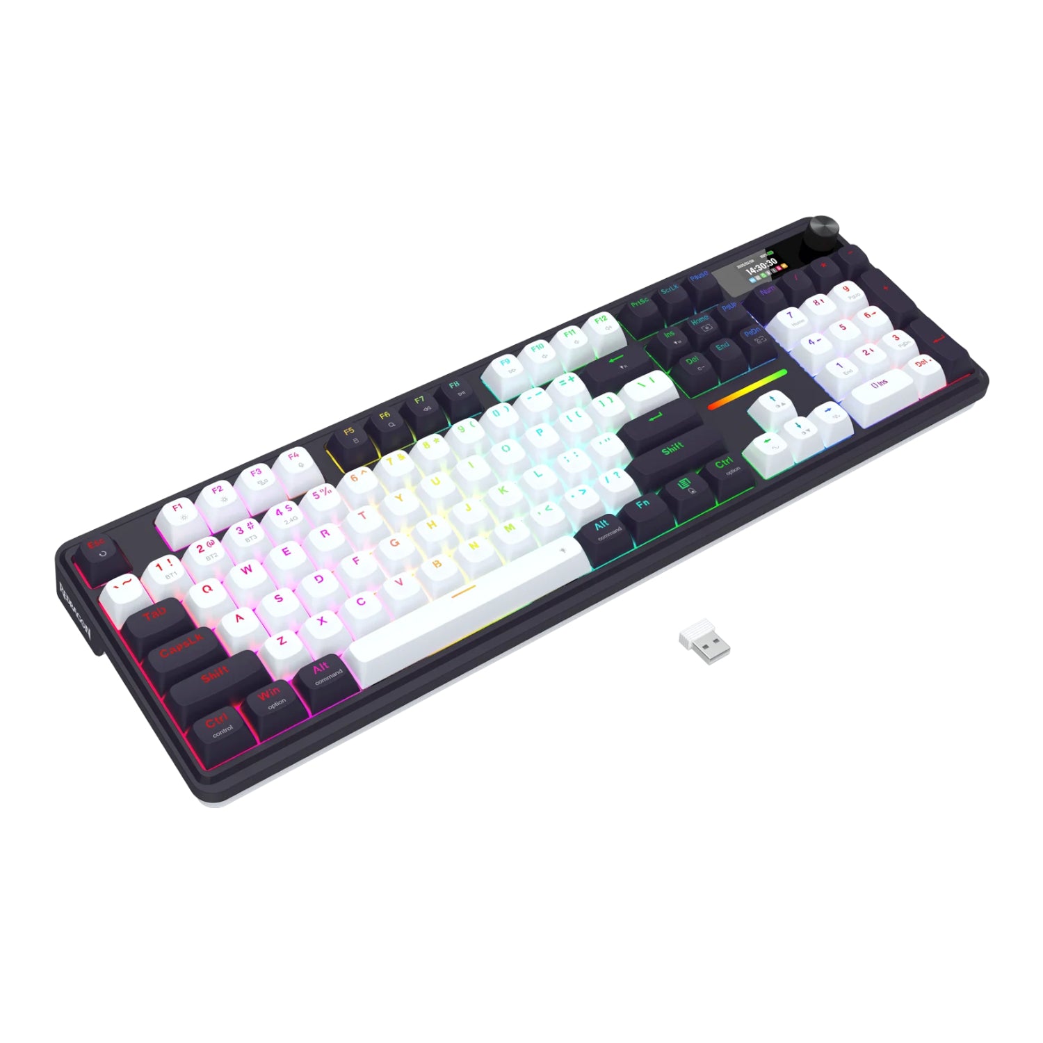 Image 2 for Redragon K762WB-RGB-PRO LCD Full-size Gasket Mechanical Keyboard - Black