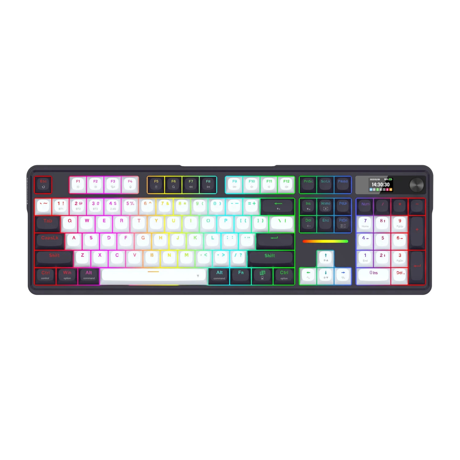 Image 3 for Redragon K762WB-RGB-PRO LCD Full-size Gasket Mechanical Keyboard - Black