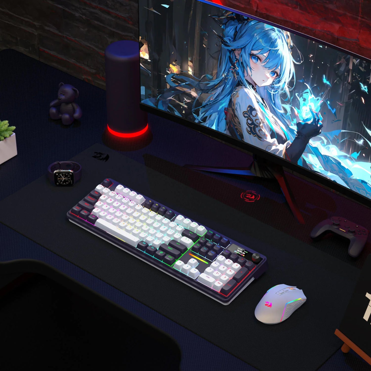 Image 6 for Redragon K762WB-RGB-PRO LCD Full-size Gasket Mechanical Keyboard - Black