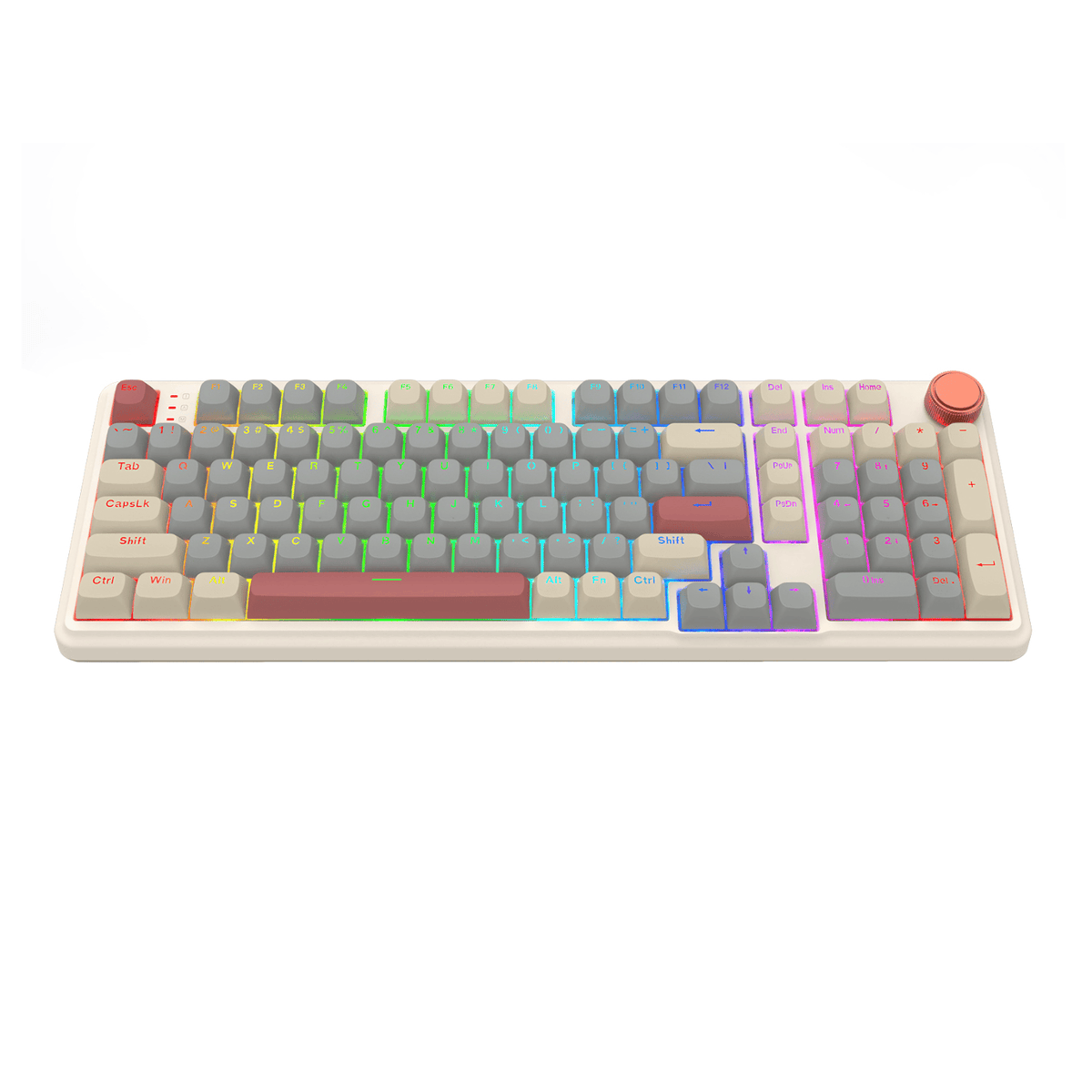 Image 5 for Redragon EISA 100 Retro RGB Wireless Mechanical Keyboard - Cream/Grey