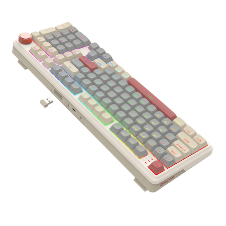 Image 6 for Redragon EISA 100 Retro RGB Wireless Mechanical Keyboard - Cream/Grey