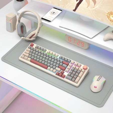 Image 8 for Redragon EISA 100 Retro RGB Wireless Mechanical Keyboard - Cream/Grey