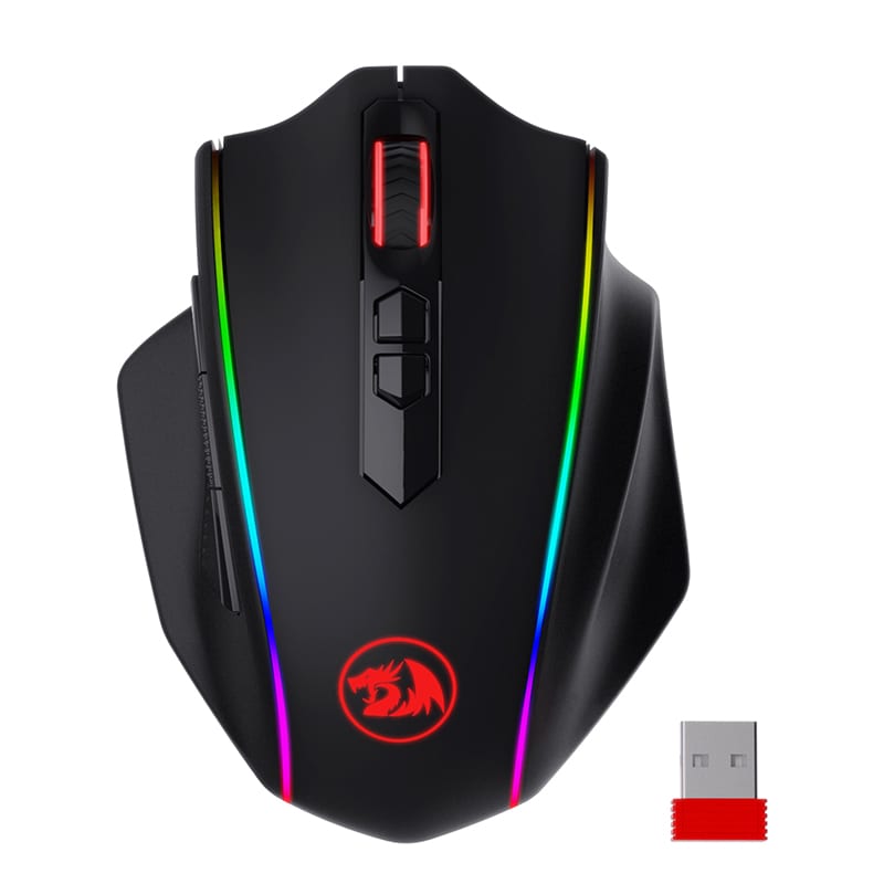 Image 1 for REDRAGON VAMPIRE ELITE Wireless 16000DPI|8 Button|Ergonomic Design|P3335 Optical Sensor|Type-C Cable|RGB Backlit Gaming Mouse - Black