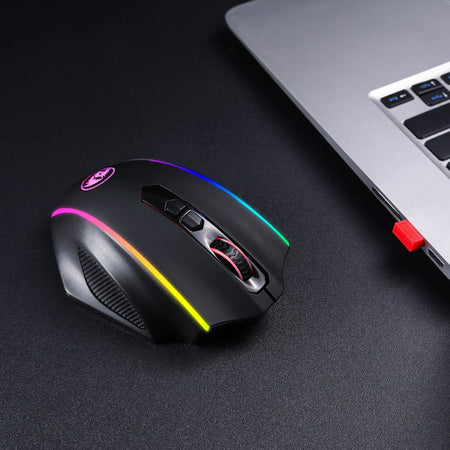 Image 3 for REDRAGON VAMPIRE ELITE Wireless 16000DPI|8 Button|Ergonomic Design|P3335 Optical Sensor|Type-C Cable|RGB Backlit Gaming Mouse - Black